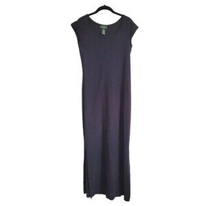 Lauren Ralph Lauren Maxi Dress Medium Black Minimalist Goth Witchy Capsule